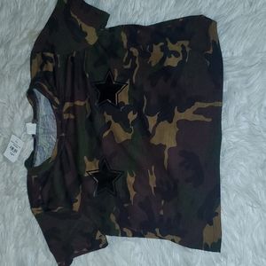 Miss Popular Camo Crop Top NWT